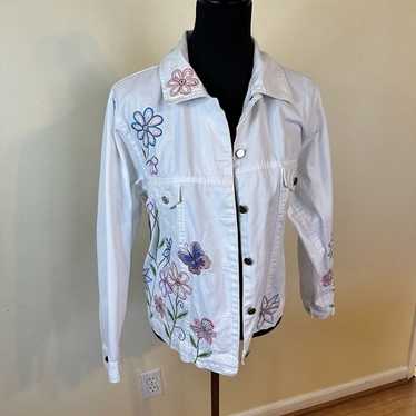 Vintage BFA Classics Womens White Denim Blazer Jac