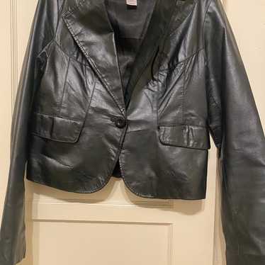 Vintage Guess Jeans Genuine Leather Blazer-Size XL - image 1