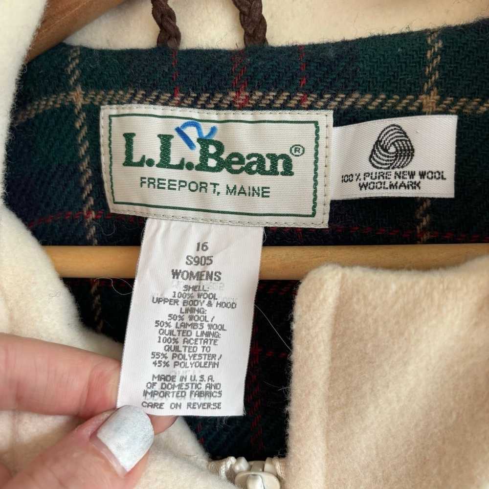 LL Bean Women's Hooded Wool Duffel Overcoat Toggl… - image 5