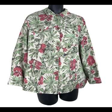 CHARTER CLUB Floral Linen Jacket