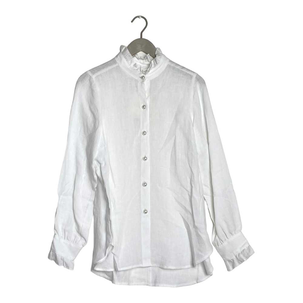 Bypias Bypias linen button up blouse, white | wom… - image 1