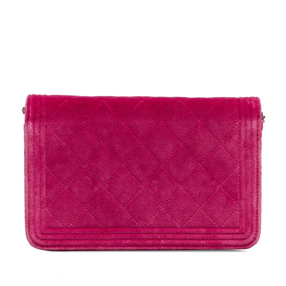 Product Details Chanel Pink Velvet Boy Wallet On … - image 3