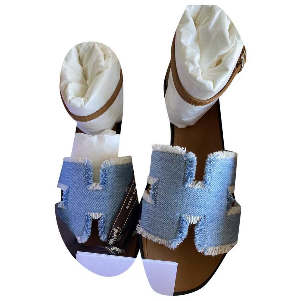 Hermès Santorini cloth sandals - image 1