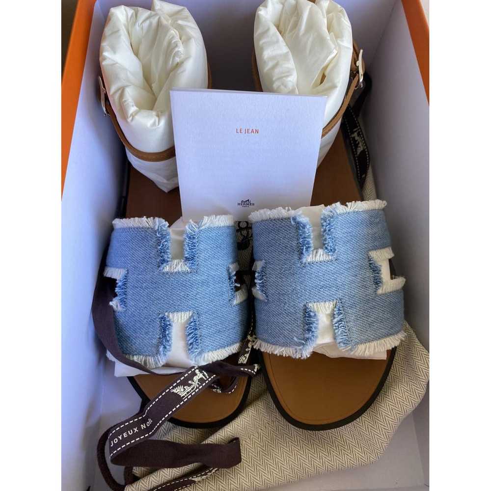 Hermès Santorini cloth sandals - image 3