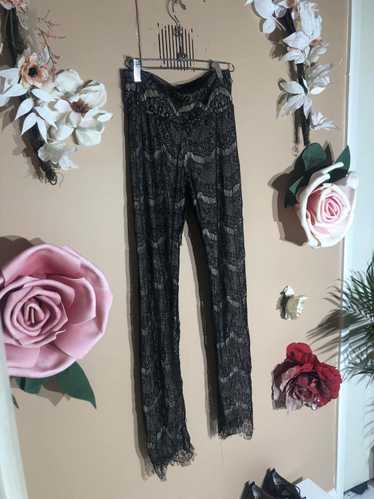 Designer Vocal brand lace pants with nude lining a