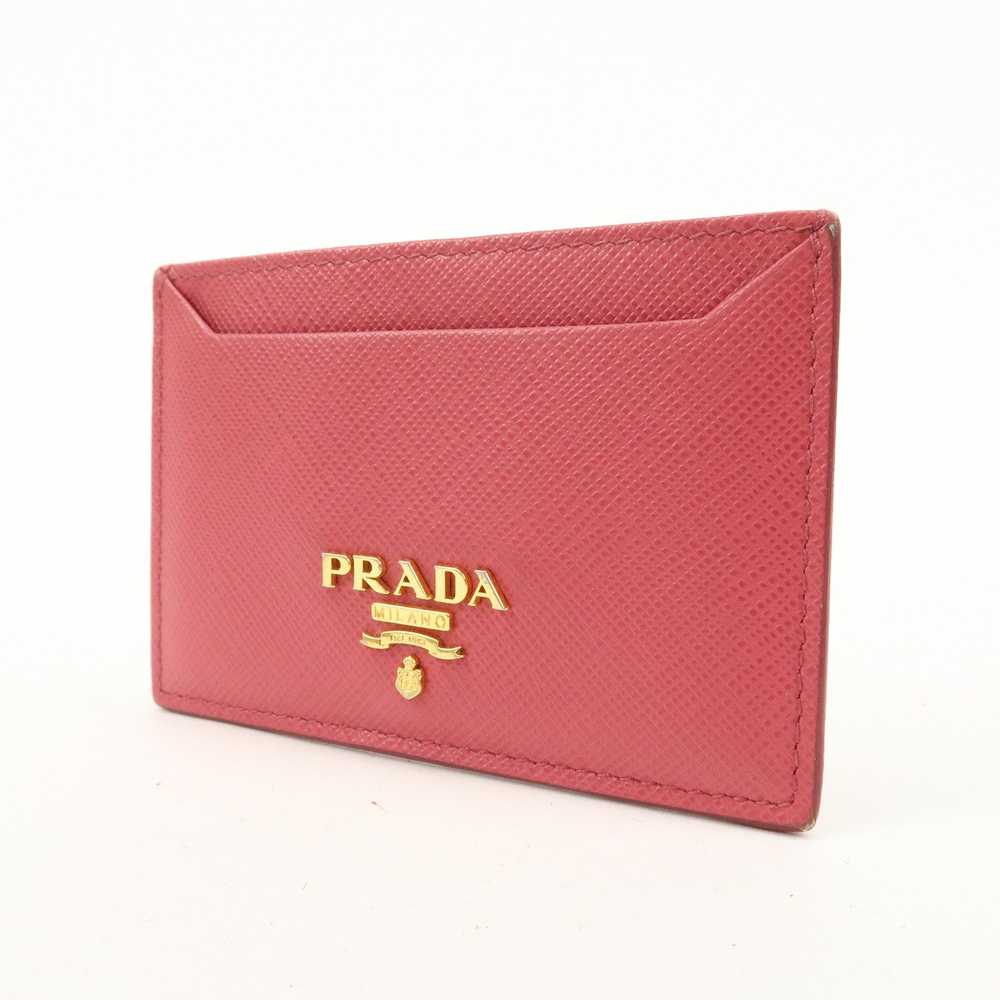 PRADA Logo Saffiano Leather Card Case Card Holder… - image 3