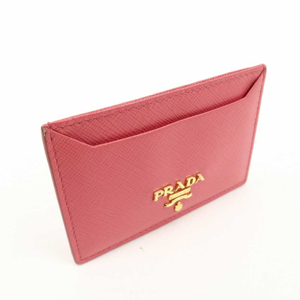 PRADA Logo Saffiano Leather Card Case Card Holder… - image 4