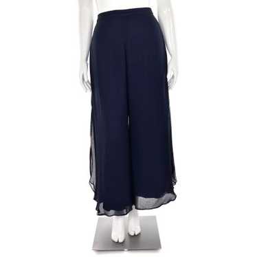 St. John Evening Ruffle Chiffon Pant in Navy - image 1