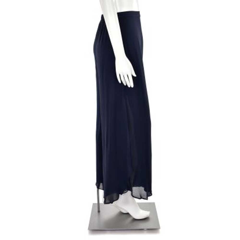 St. John Evening Ruffle Chiffon Pant in Navy - image 3