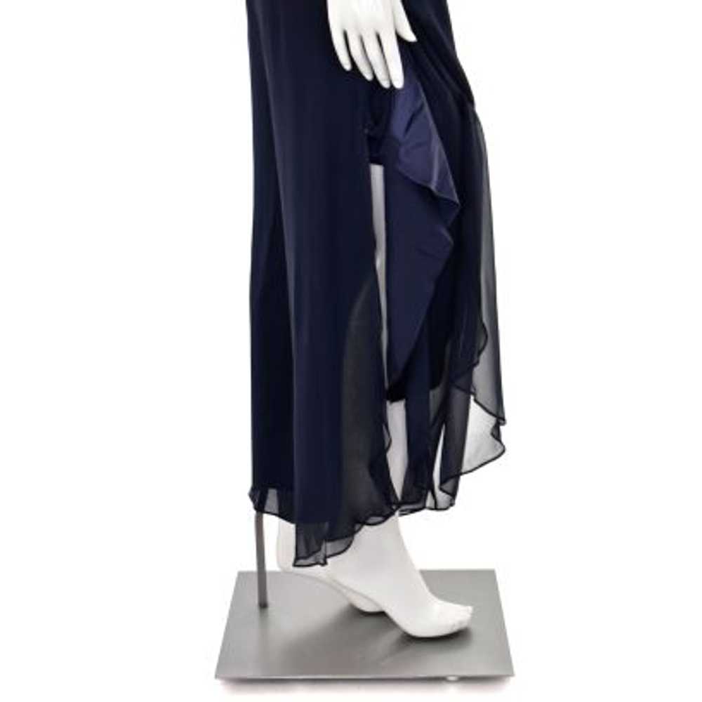 St. John Evening Ruffle Chiffon Pant in Navy - image 4