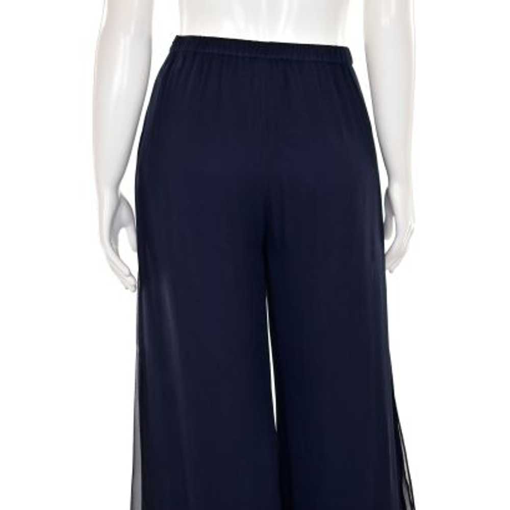 St. John Evening Ruffle Chiffon Pant in Navy - image 6