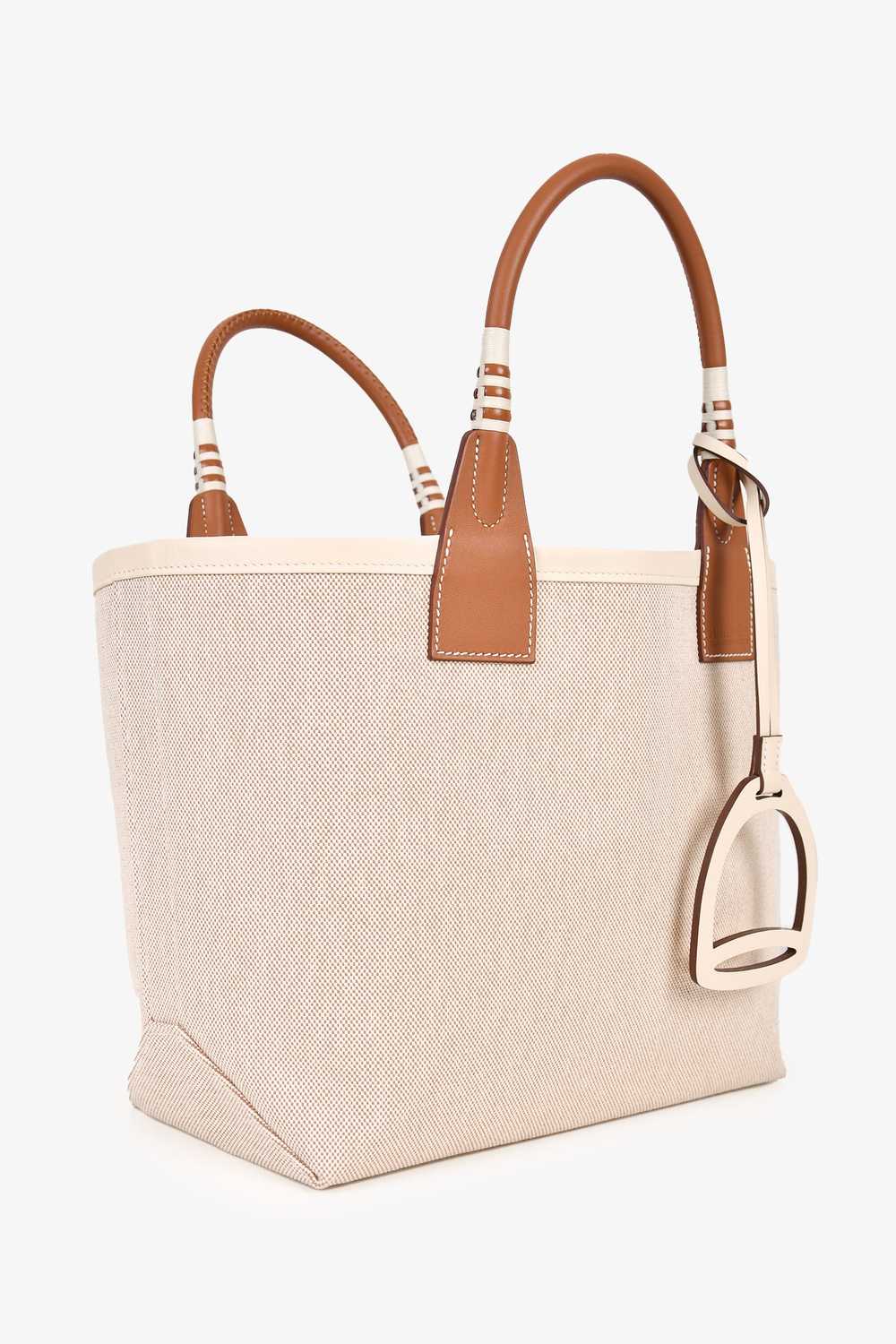 Hermès 2022 Beige/Brown Cavas/Leather Steeple 28 … - image 5