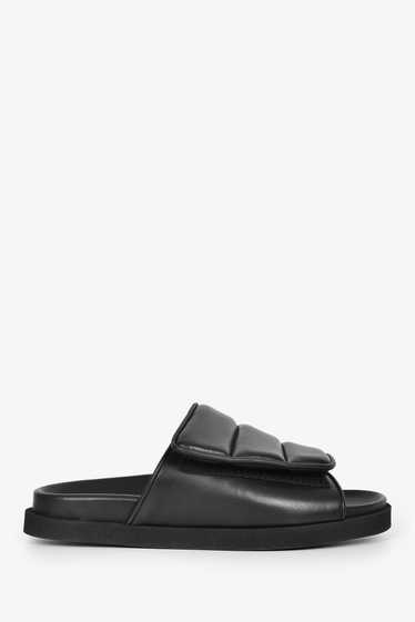 Gia Borghini Black Leather 'Gia 3' Slides Size 40