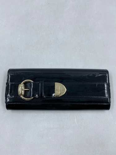 Authentic Gucci Black Patent Leather Romy Clutch