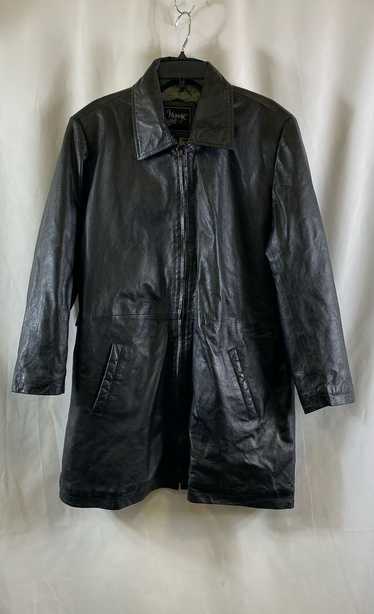 Midnight Velvet Mens Black Leather Pockets Long Fu