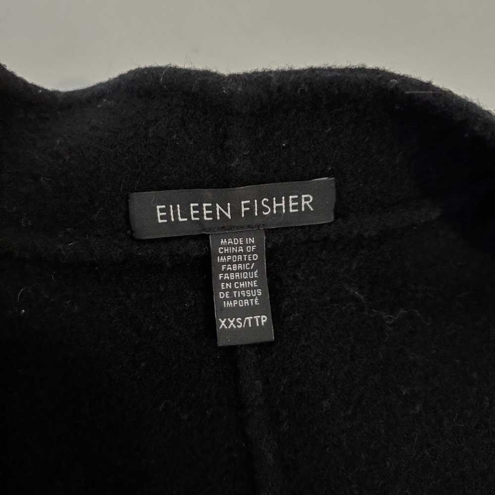 Eileen Fisher Black Wool Blend Long Open Front Ve… - image 2