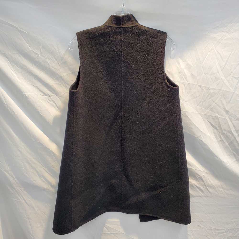 Eileen Fisher Black Wool Blend Long Open Front Ve… - image 3