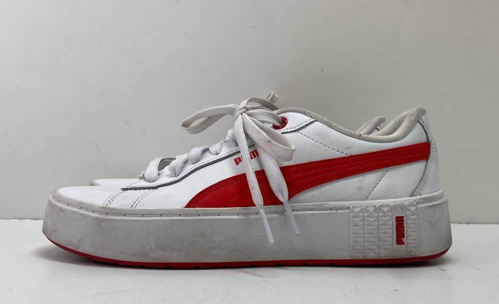 Puma White Leather Smash Platform v2 W 7.5 - image 1