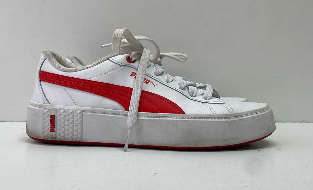 Puma White Leather Smash Platform v2 W 7.5 - image 3