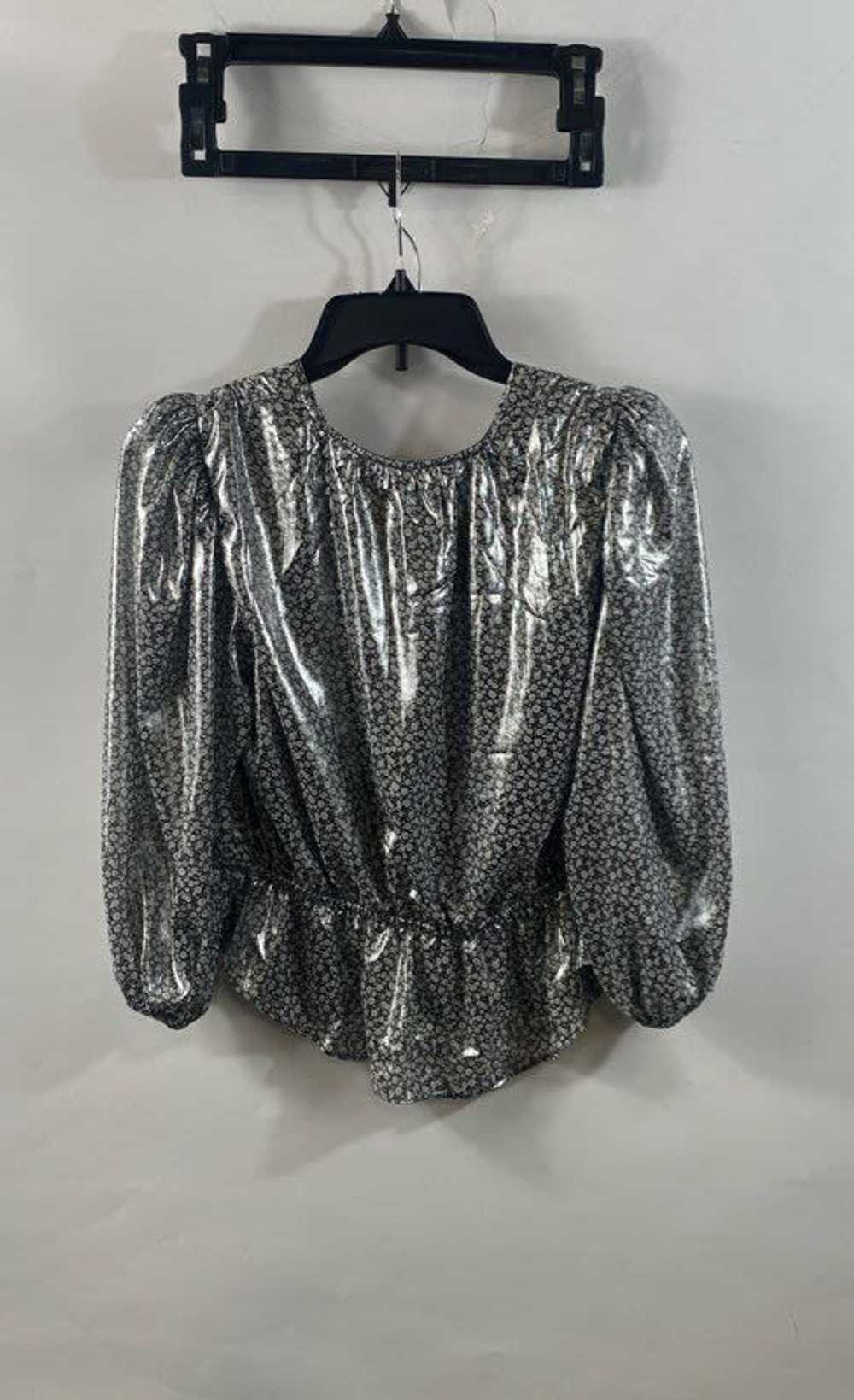 NWT Free People Womens Silver Metallic 3/4 Sleeve… - image 2