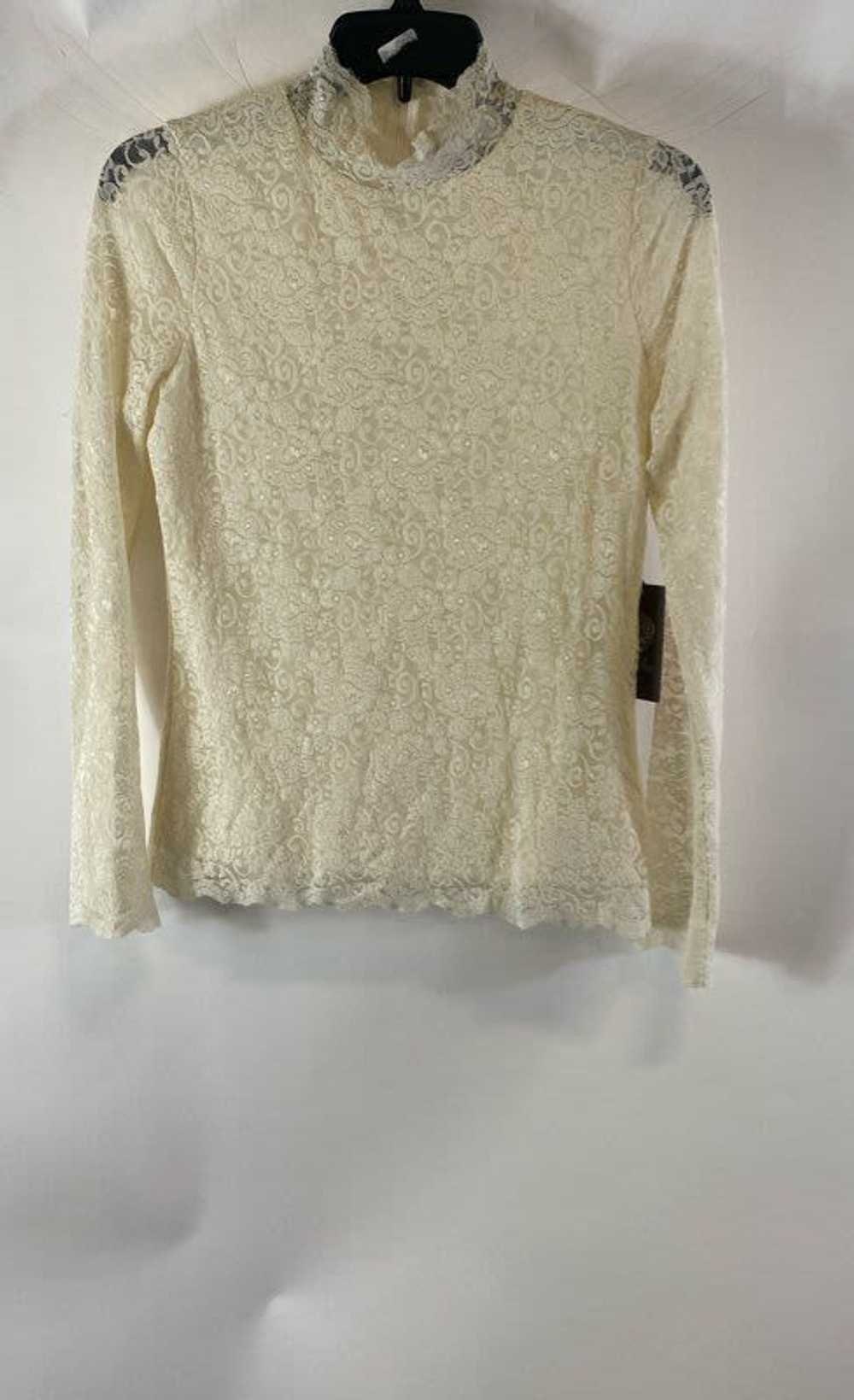 NWT Vince Camuto Womens White Lace Long Sleeve Hi… - image 1