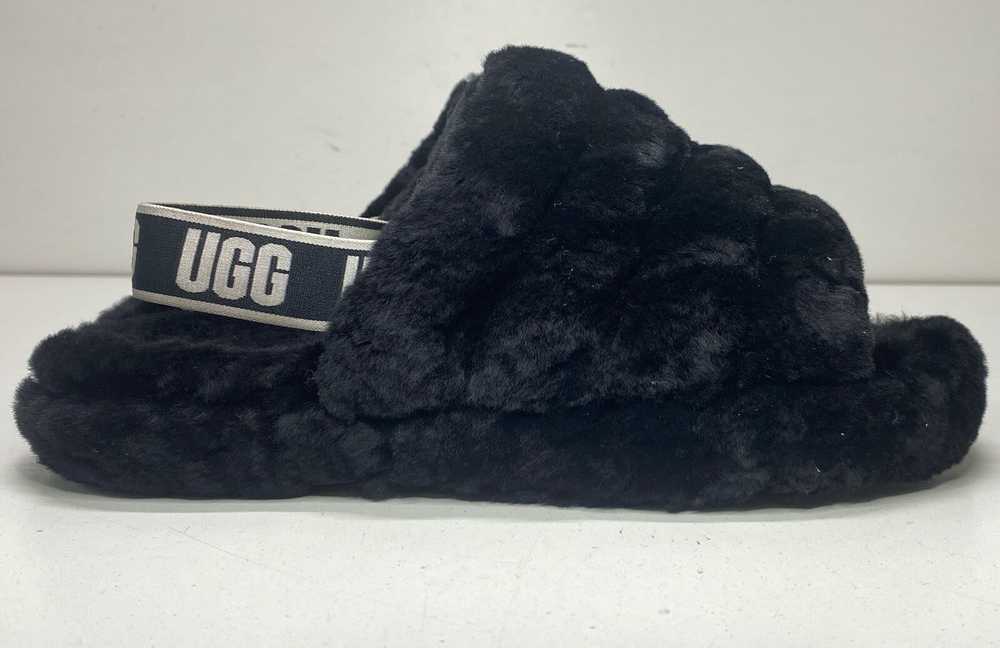 UGG Fluffy Black Sandal Women 5 - image 3