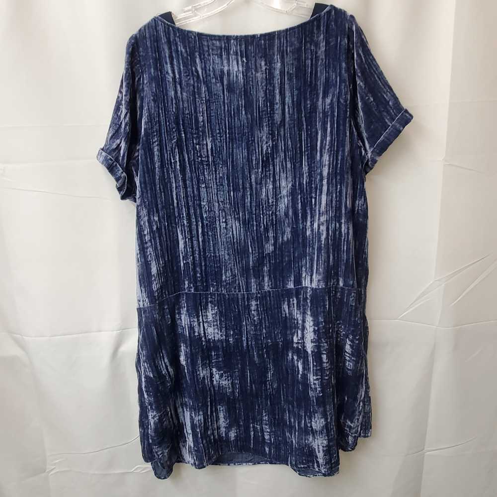 Floreat Anthropologie Blue Crushed Velvet Shift D… - image 3