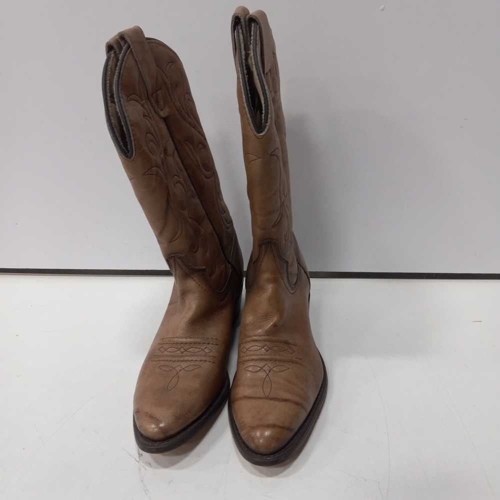 Brown Leather Western Boots Women's Size 6M - image 1