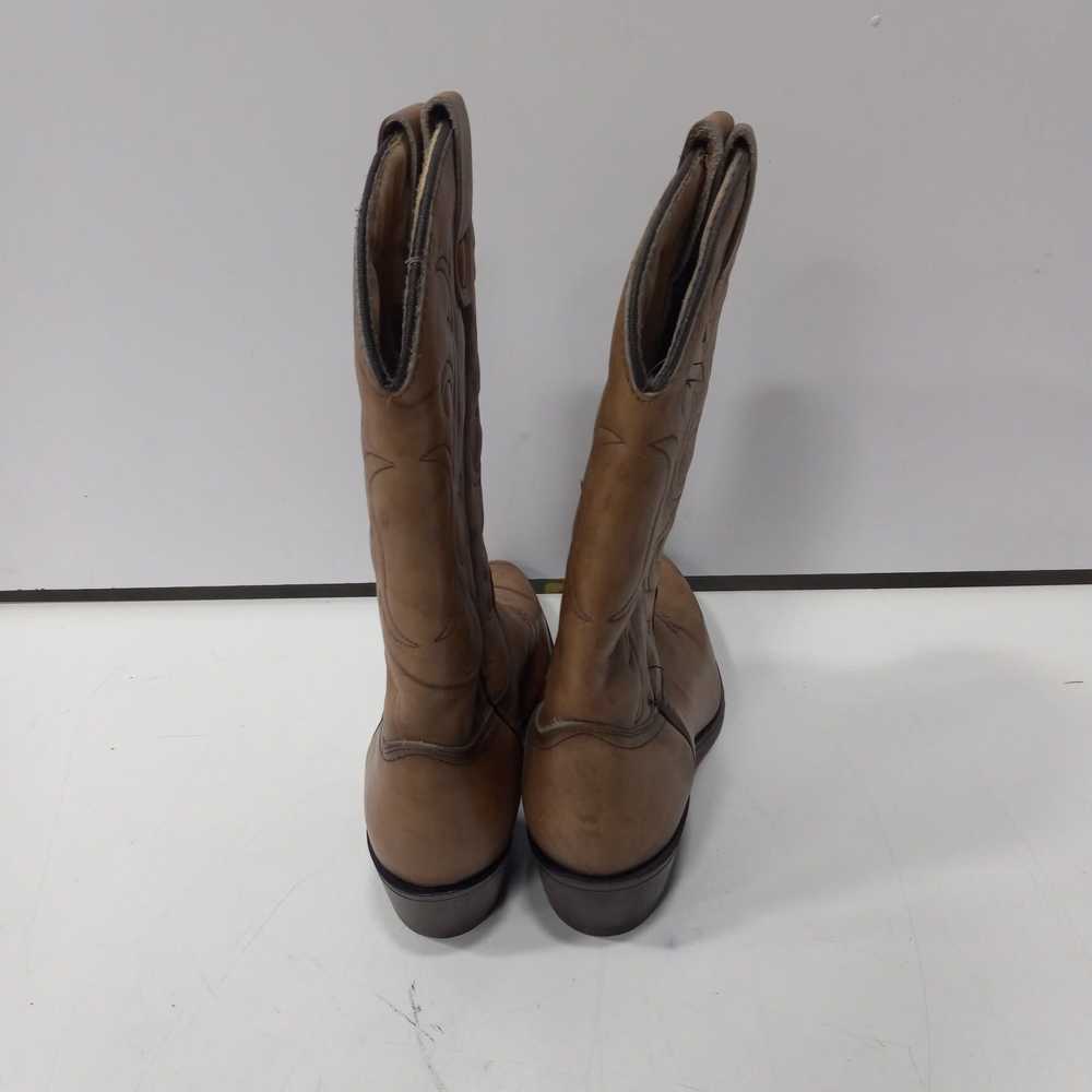 Brown Leather Western Boots Women's Size 6M - image 2