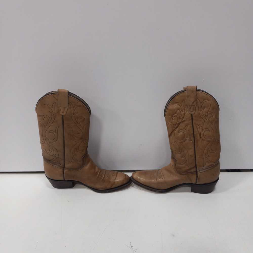 Brown Leather Western Boots Women's Size 6M - image 3