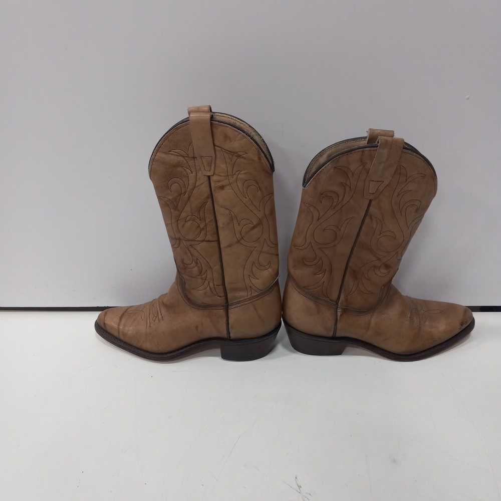 Brown Leather Western Boots Women's Size 6M - image 4