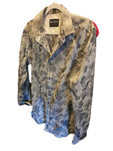 Robert Graham Grey camouflage button down