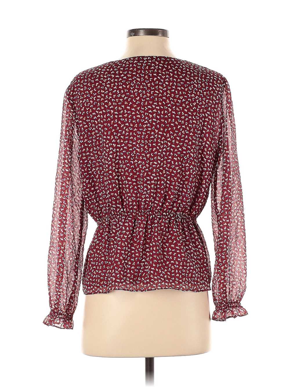 Madewell Women Red Long Sleeve Blouse S - image 2