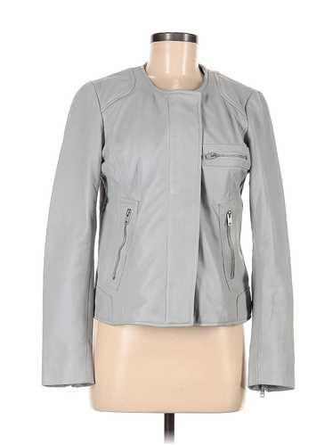 Lucky Brand Women Gray Leather Jacket M - image 1