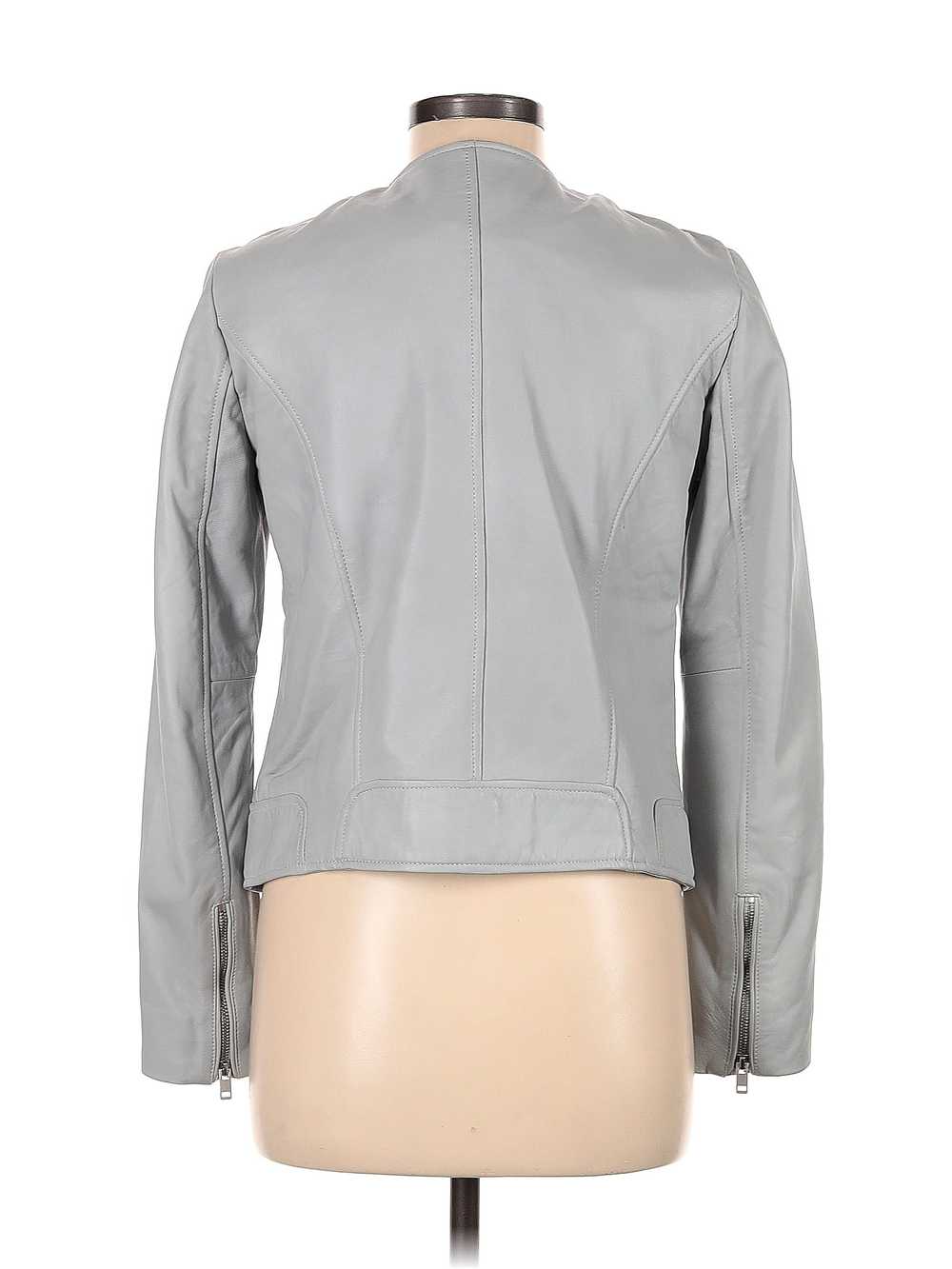 Lucky Brand Women Gray Leather Jacket M - image 2