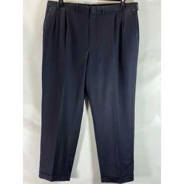 LANDS' END Men's Long Navy Comfort Waist Pleated W