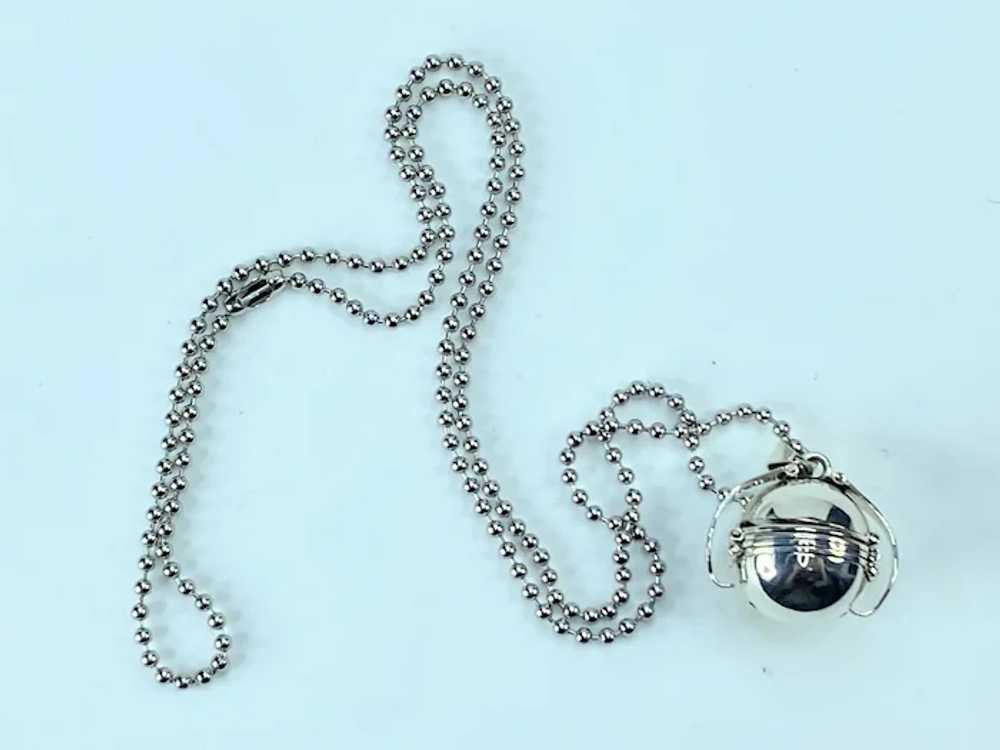 Sterling 925  Ball Orb Six Photos Folding Locket … - image 2