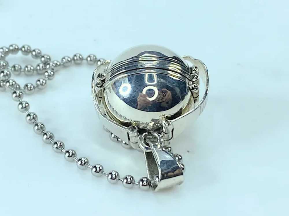 Sterling 925  Ball Orb Six Photos Folding Locket … - image 7