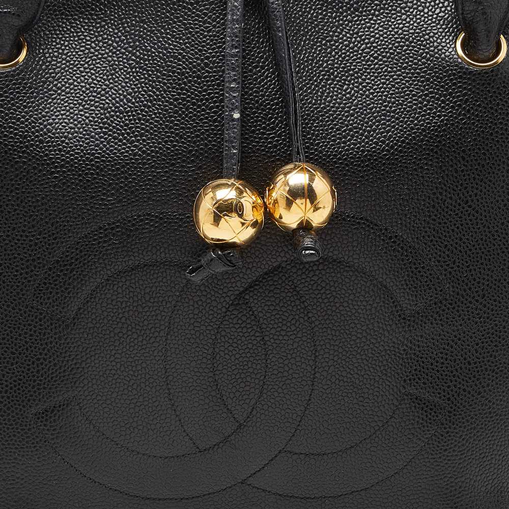 Chanel Black Caviar Leather Vintage Cc Timeless S… - image 3