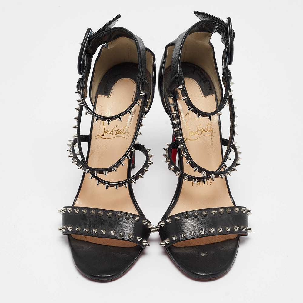 Christian Louboutin Black Leather Choca Spikes Sa… - image 2