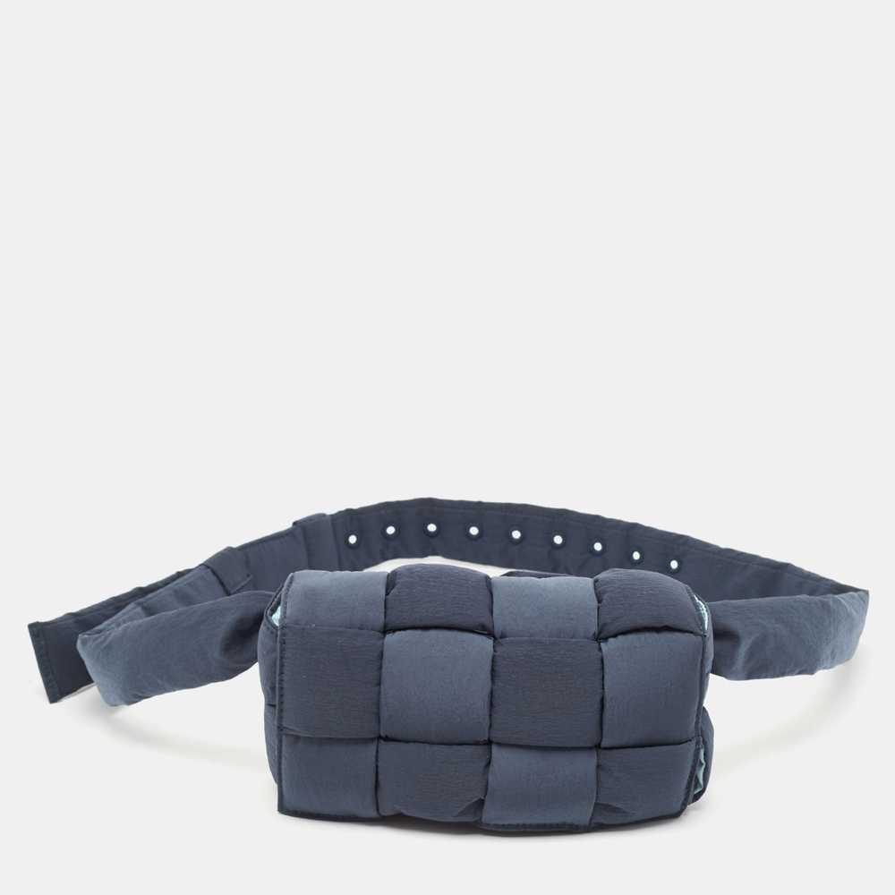 Bottega Veneta Navy Blue Padded Tech Fabric Casse… - image 1