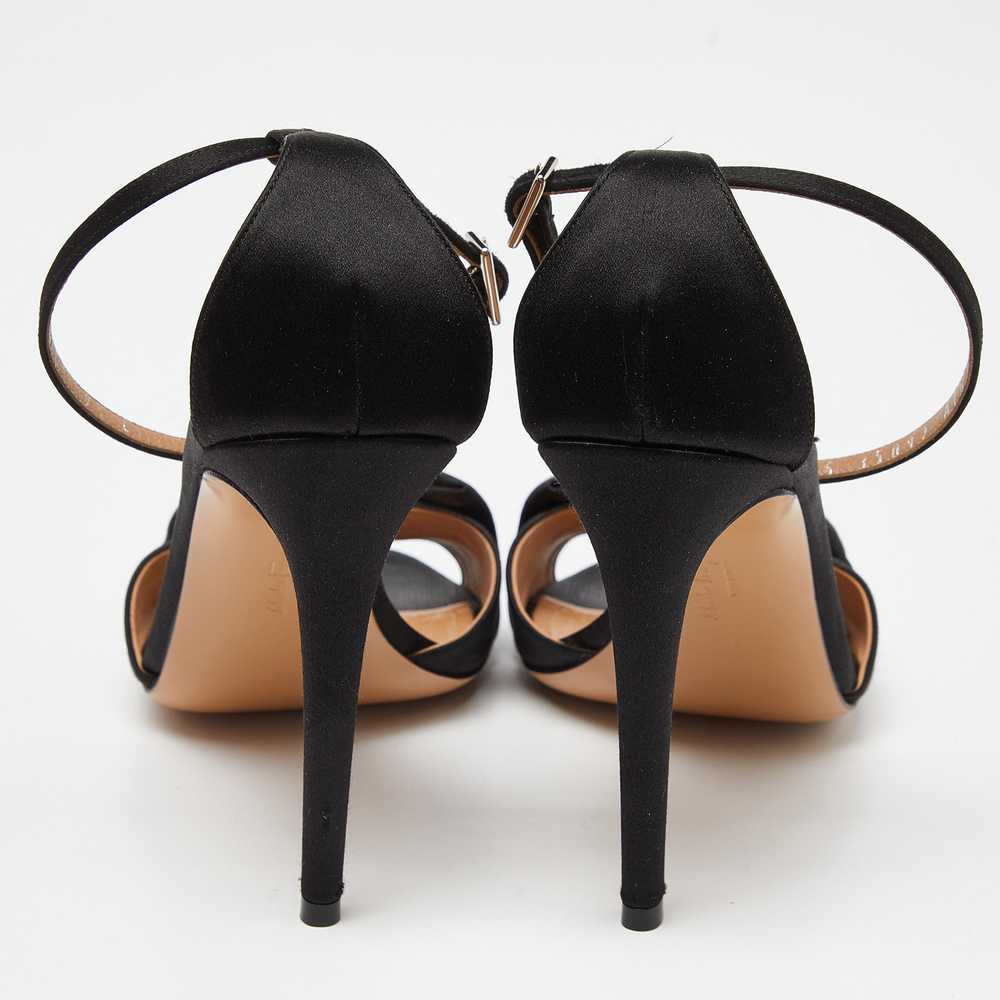 Salvatore Ferragamo Black Satin Prina Ankle Strap… - image 3