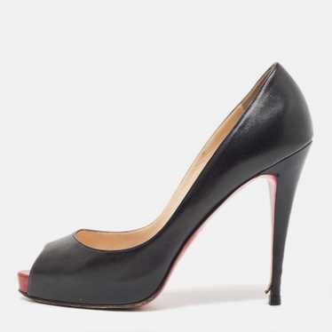 Christian Louboutin Black Leather Very Prive Pump… - image 1