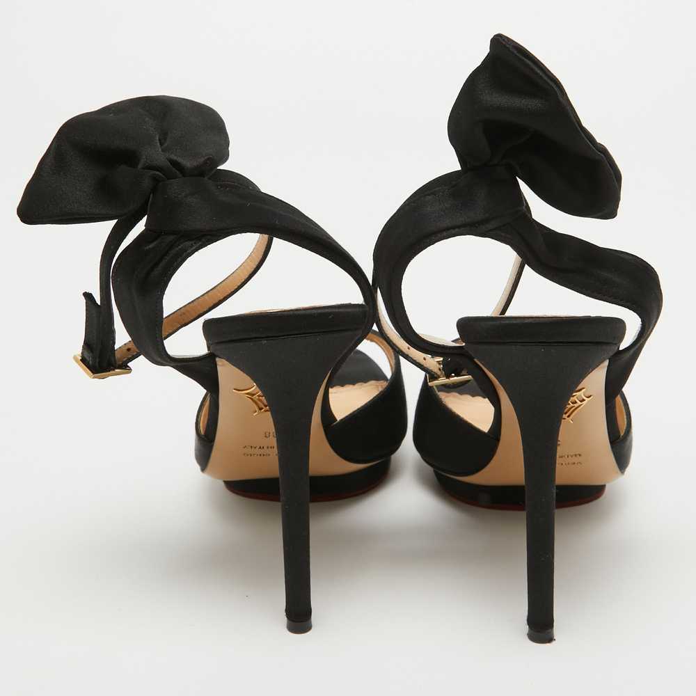 Charlotte Olympia Black Satin Wallace Sandals   38 - image 3