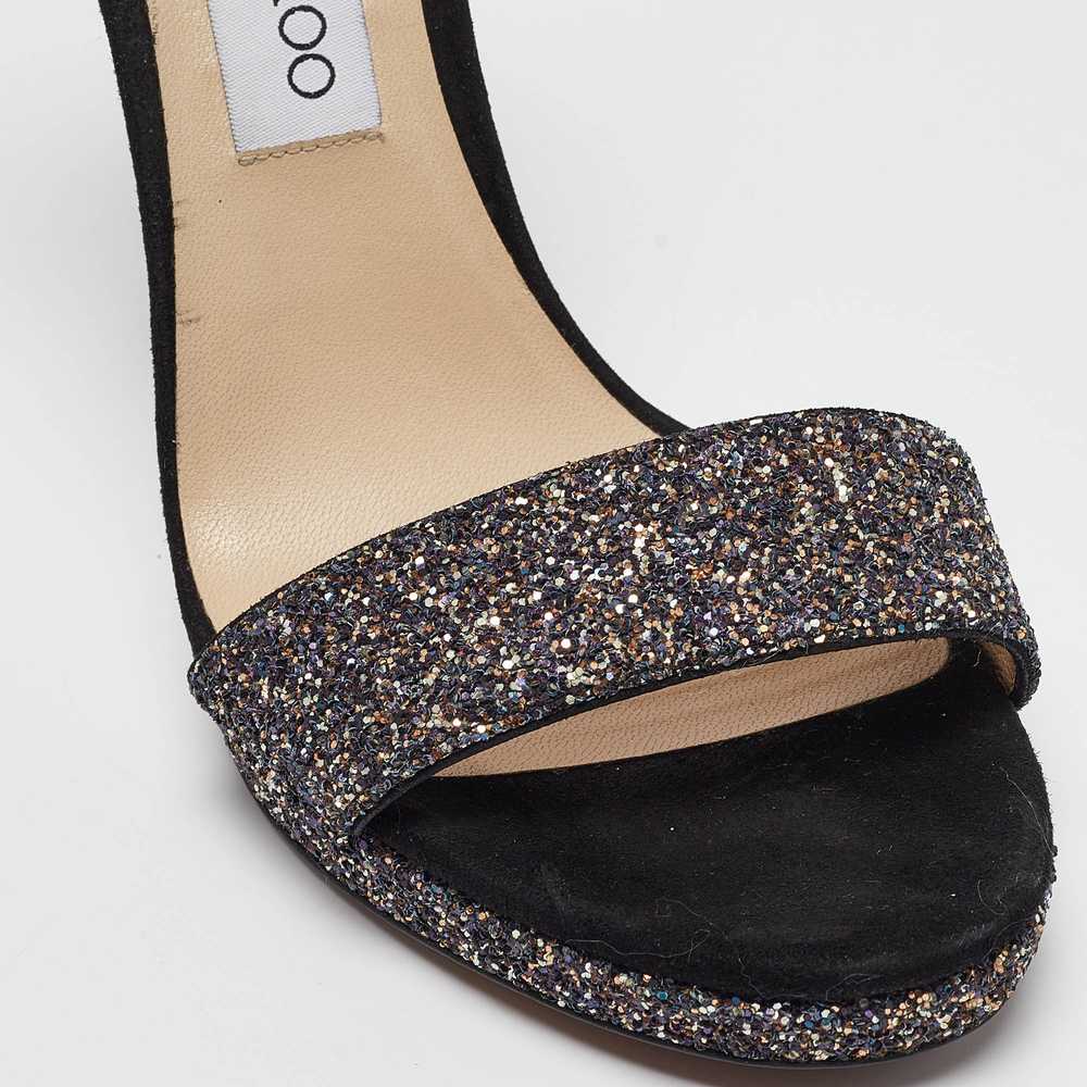 Jimmy Choo Multicolor Glitter Suede Ankle Strap S… - image 5