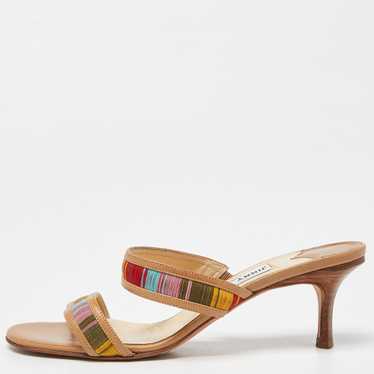 Jimmy Choo Multicolor Suede And Leather Slide San… - image 1