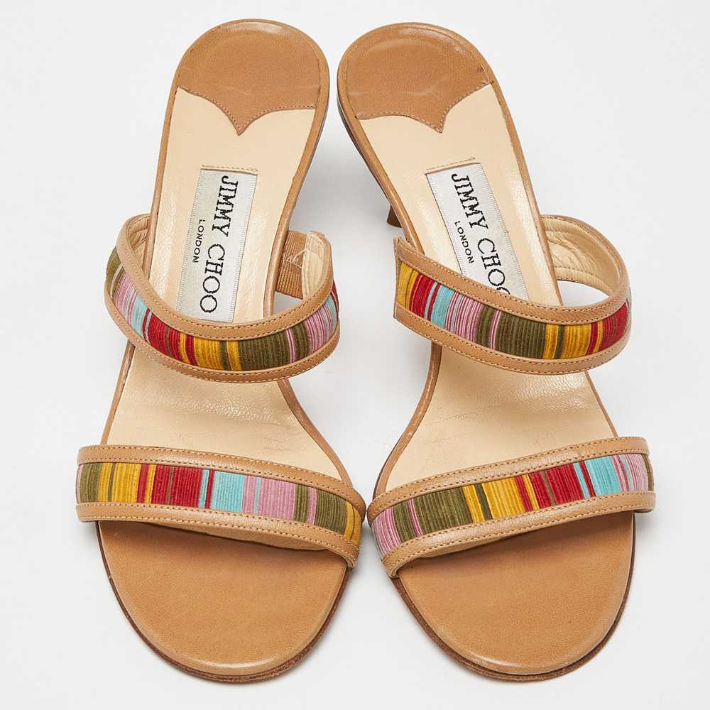 Jimmy Choo Multicolor Suede And Leather Slide San… - image 2