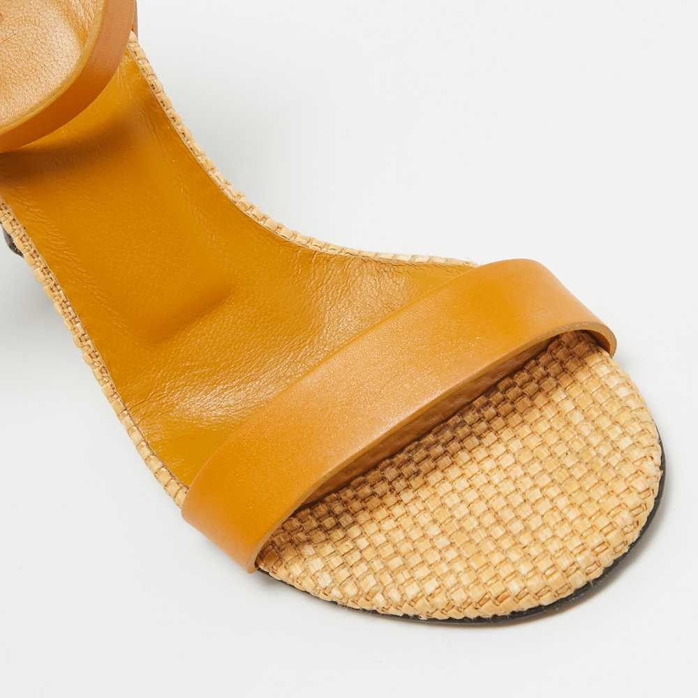 Gucci Yellow Leather Bamboo Block Heel Ankle Stra… - image 5