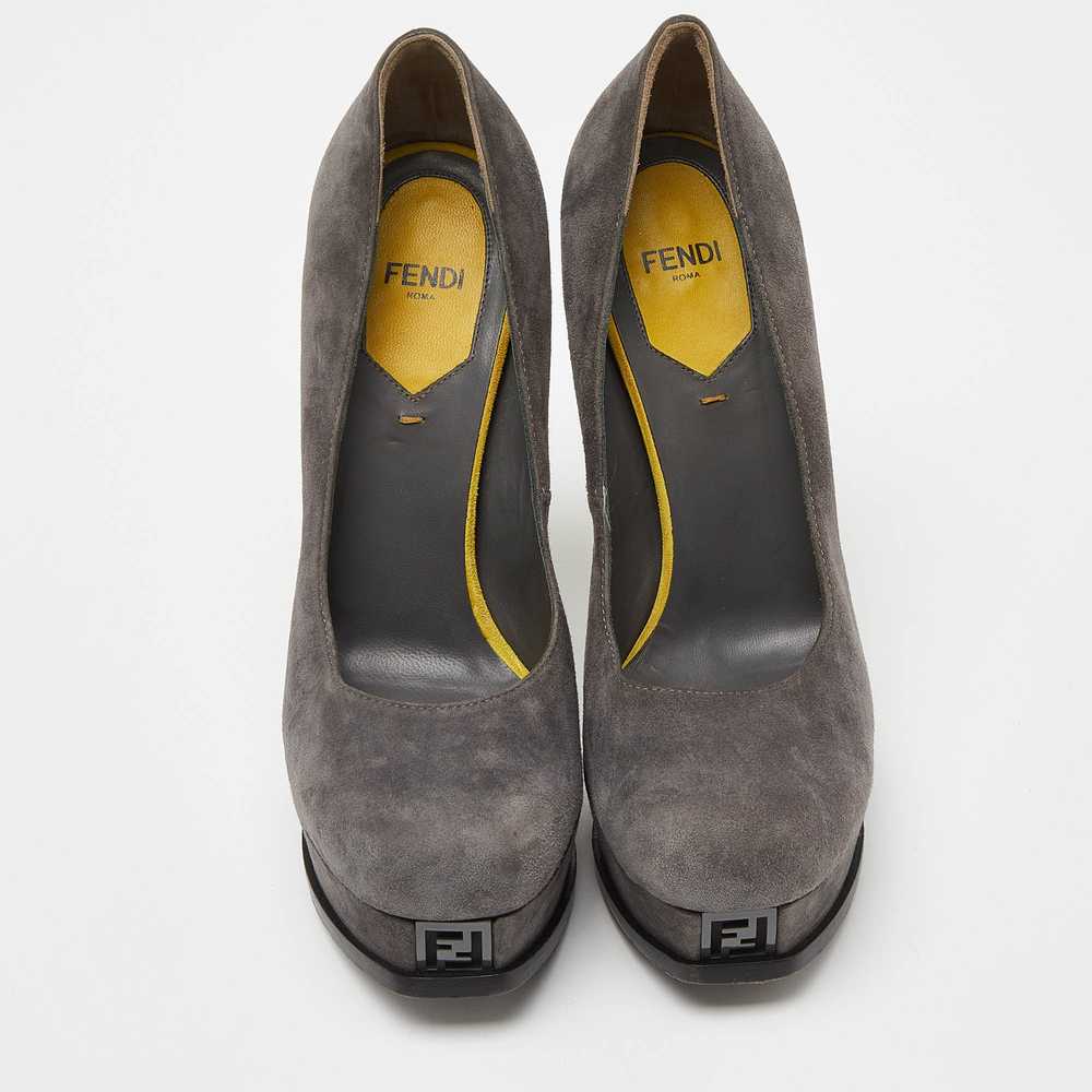 Fendi Grey Suede Fendista Platform Pumps - image 2