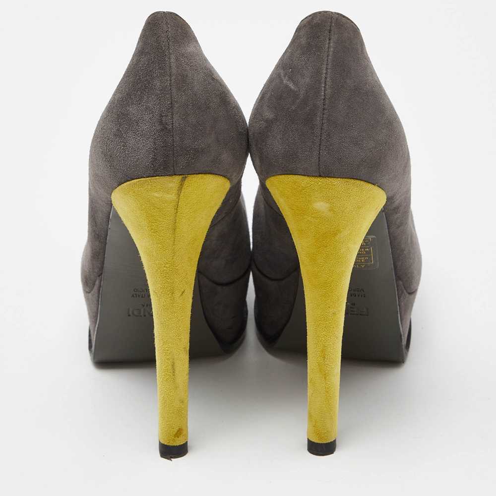 Fendi Grey Suede Fendista Platform Pumps - image 3